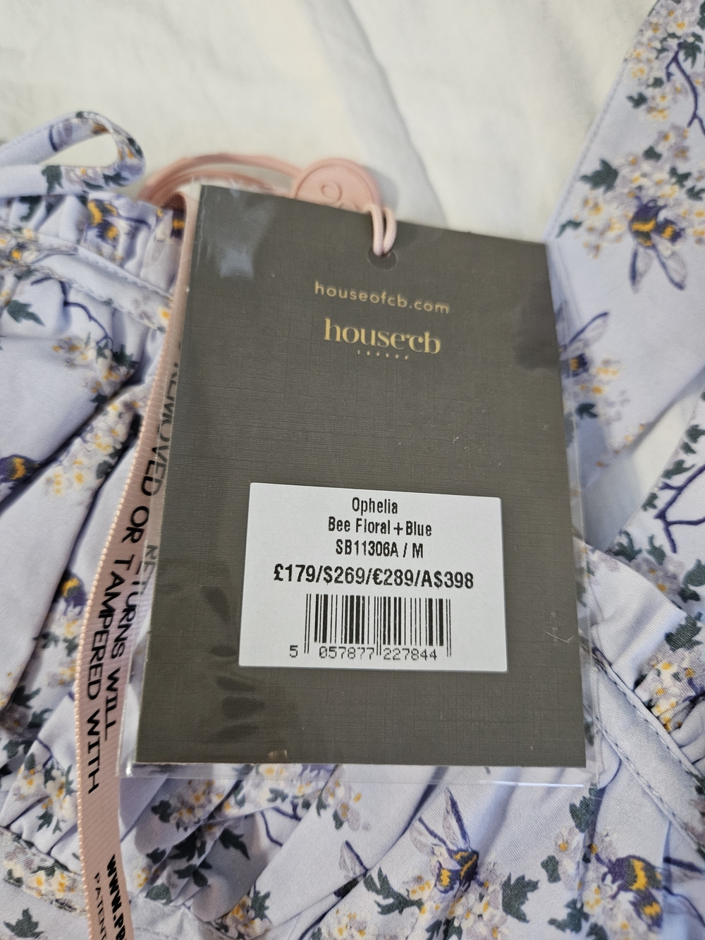 House of CB Ophelia Dress Blue Floral Square-Neck Mini Dress - Picture 6 of 8